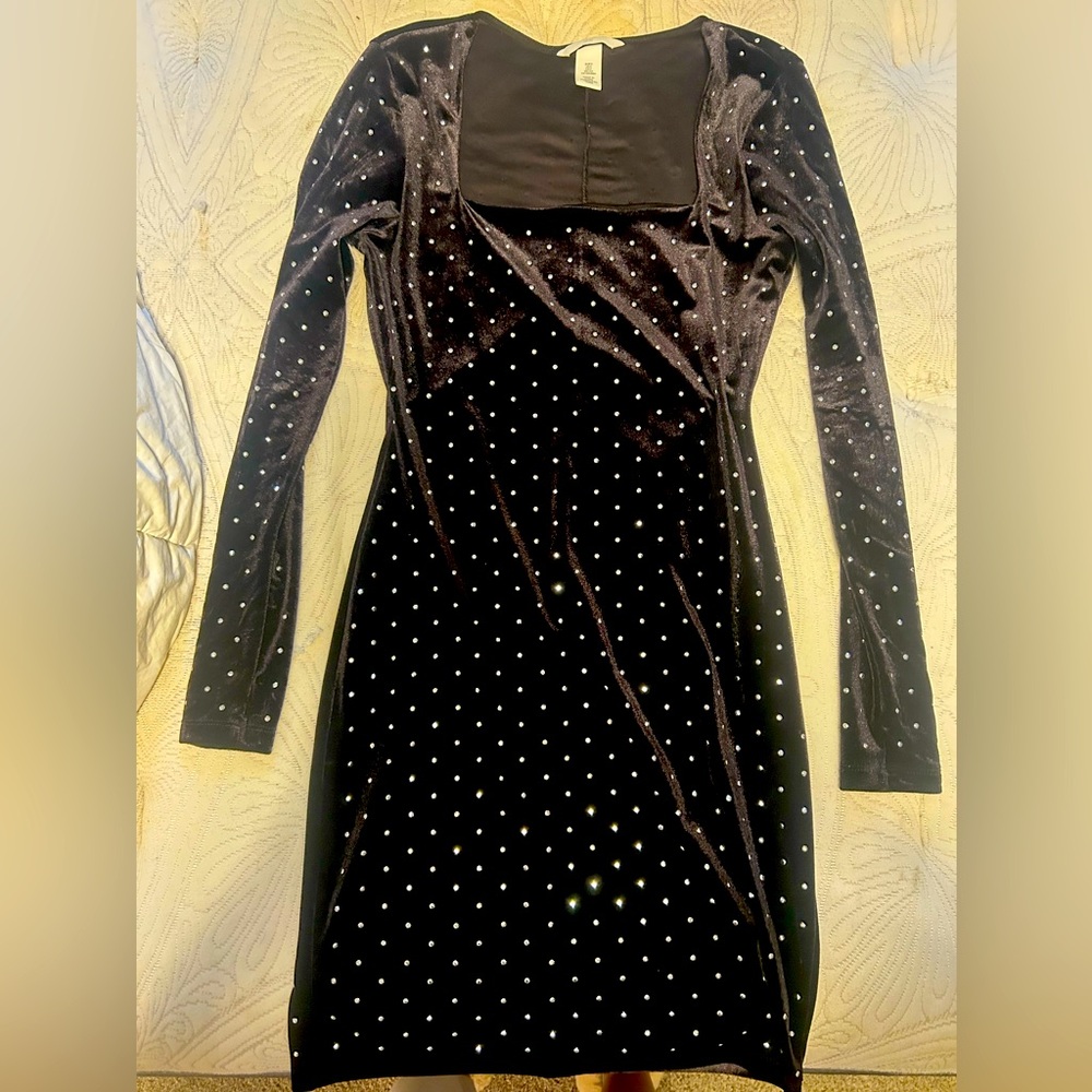 H&M Black Velvet Dress